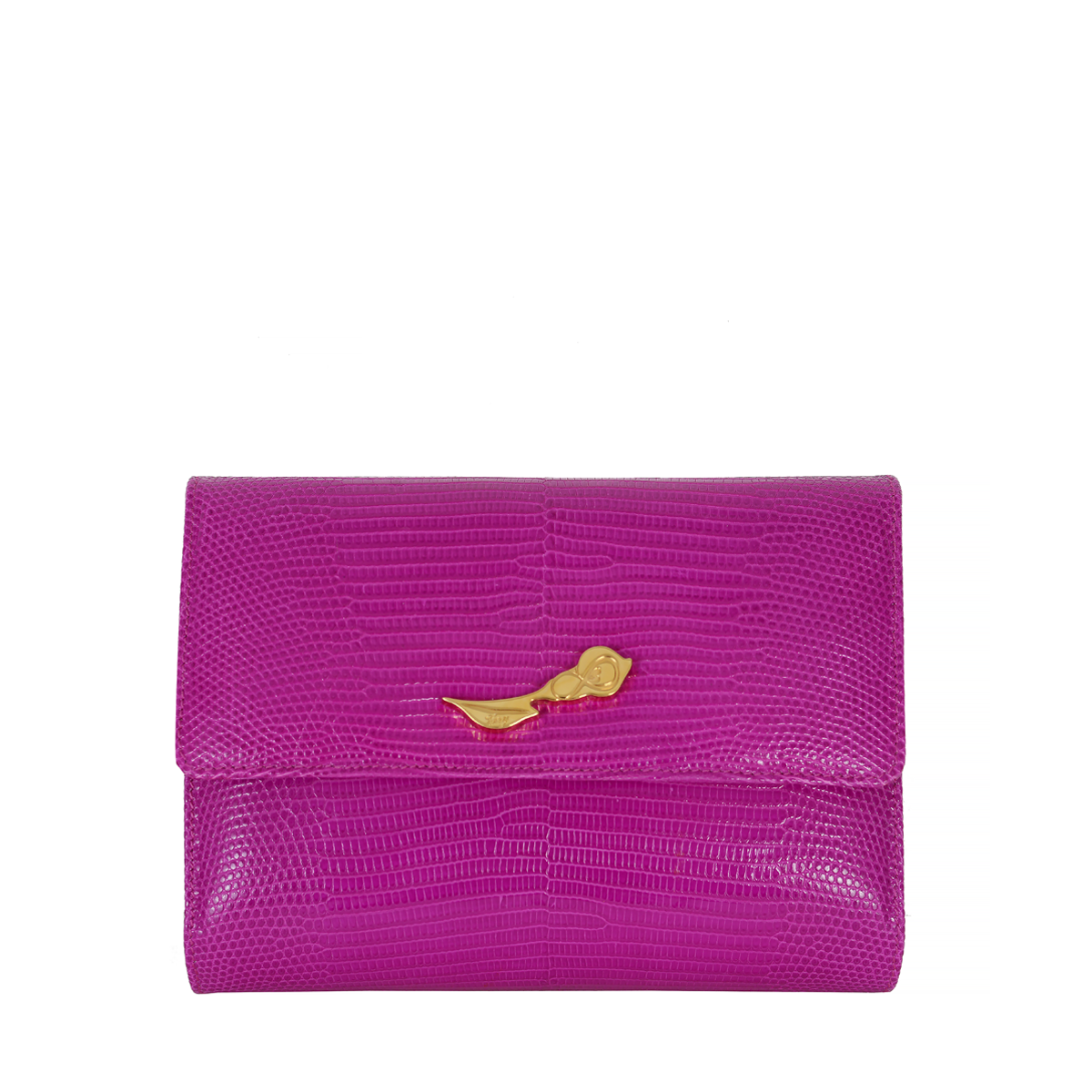 Lauren Magenta Lizard Clutch – Cecy Handbags